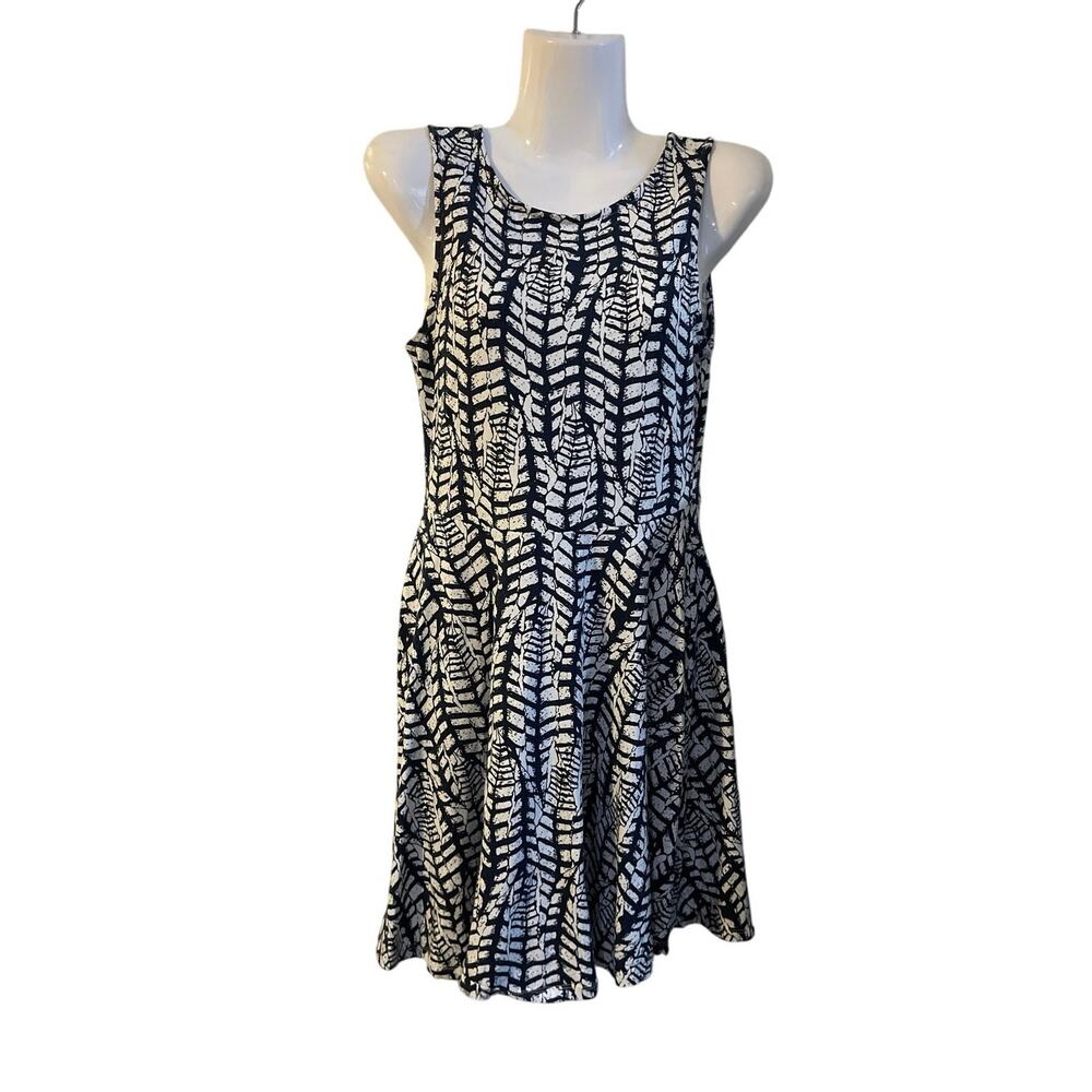 Lascana Sleeveless Patterned Mini Fit and Flare Jersey Dress SZ 2 Beach Vacation